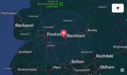 map of local blackburn area